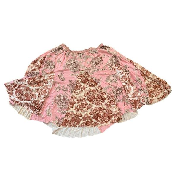 Angie Y2K Patchwork PInk Floral Circle Skirt Women’s Sz S Hippie Boho Casual - Picture 2 of 8